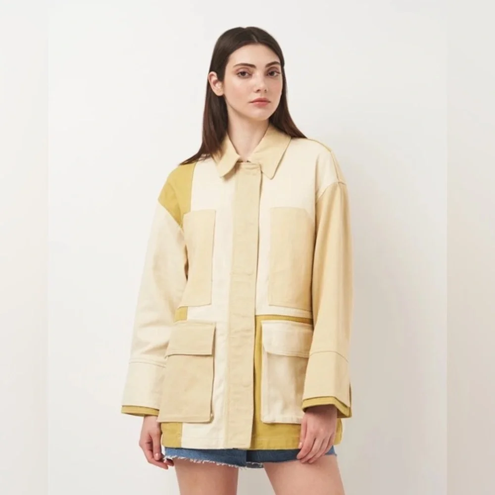 Zara Gabardine Patchwork Jacket Size Small *Oversized fit* - Picture 1 of 7